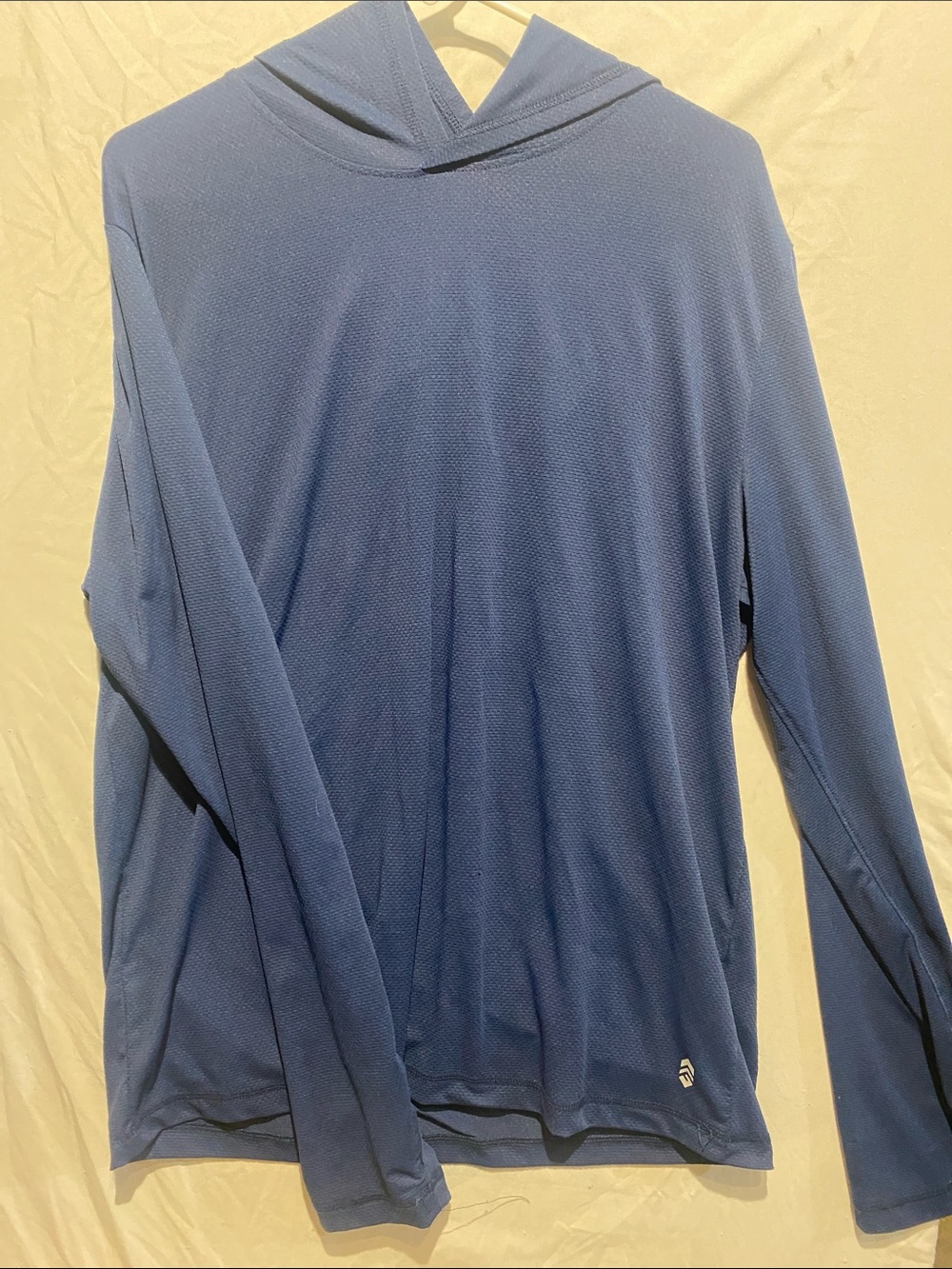 Free Country Men's Lightweight Blue Hooded Long-Sleeve sun Shirt